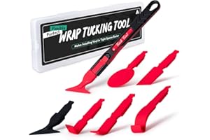 FOSHIO 7 in 1 Vinyl Wrap Tools for Tucking into Tight Seams, Professional Car Wrapping Tools Different Hardness Flexible Micr