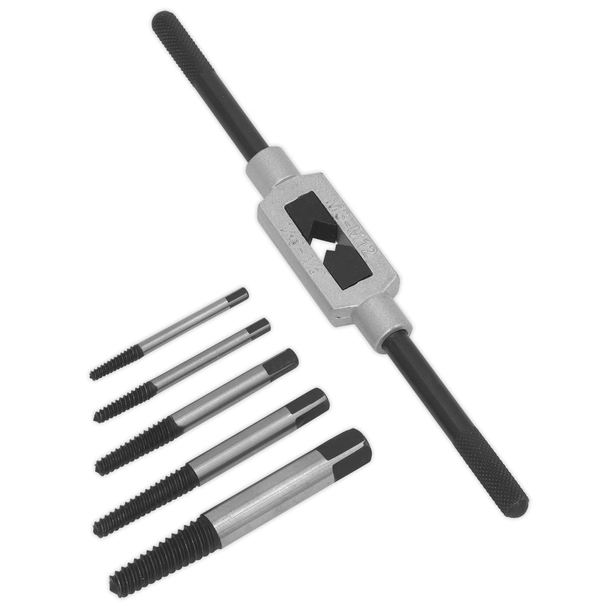 Sealey Ak721 Screw Extractor Set with Wrench 6Pc Helix Type