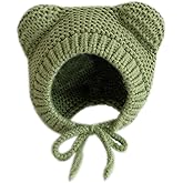 MINGSEECESS Kids Knitted Beanie Hat Cute Frog Cartoon Winter Warmer Cap with Big Eyes for Baby Boys Girls