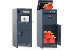 AZARSD Package Delivery Boxes for Outside, Large Parcel Drop Boxes with Lock, Customize Address Stickers Package Drop Boxes for Outside is Waterproof,Package Delivery Box for Porch(15.7 * 15.7 * 37.8 in)