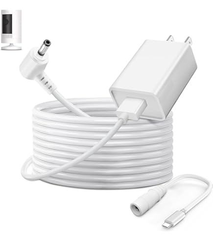 Ring stick up cam battery + ACケーブル Power Cord Replacement for Ring Stick up Cam Plug-in