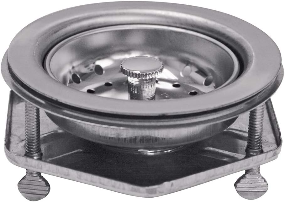 9743 Kitchen Sink EZ Connect Stainless Steel Drain Assembly with Strainer Basket/Stopper, Single, Stainless-Steel