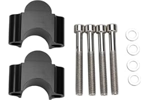 Acouto Handlebar Riser 28mm Aluminum Handlebar Riser Mount Clamp 28MM Height Adapter for Motorcycle ATV (Black)