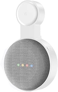 Baaletc Outlet Wall Mount Stand Hanger for Google Home Mini Voice Assistants Compact Holder Case Plug in Kitchen Bathroom Bedroom Hides The Google Home Mini Cord