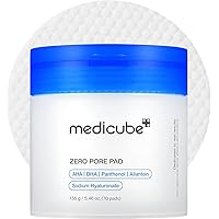 Medicube Zero Pore Pads 2.0 - Dual-Textured Facial Toner Pads for Exfoliation and Minimizing Pores with 4.5% AHA Lactic Acid 