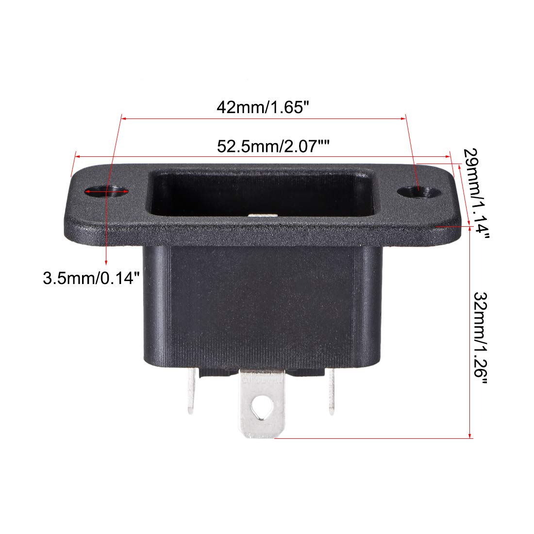 Mua uxcell C20 Panel Mount Plug Adapter AC 250V 16A 3 Pins IEC Inlet ...