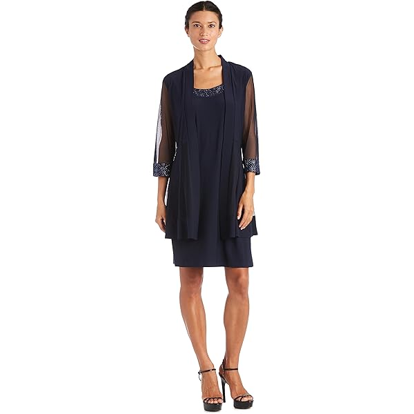 Anne Klein Women's 3/4 Sleeve Classic V-Neck Wrap Dress Black at Amazon  Women's Clothing store
