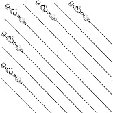 Crisjanggo 10 Pack Silver Necklace Chain for Jewelry Making Stainless Steel Thin Link Chains Bulk Adjustable with Needle Threader Lobster Clasps