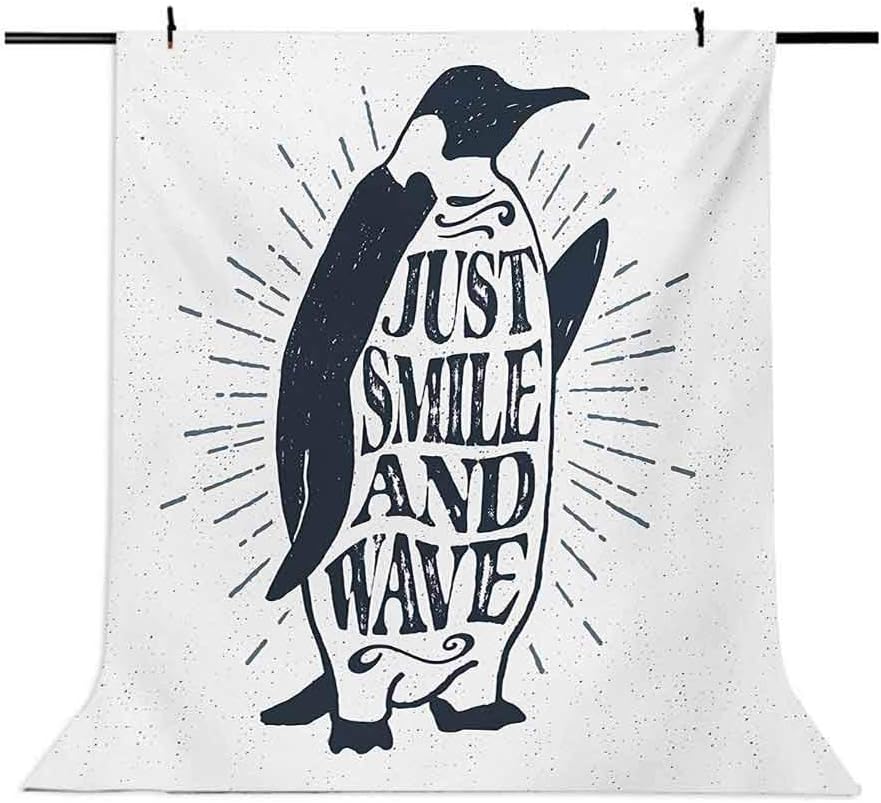 Vintage Artwork with Emperor Penguin and Just Smile and ...