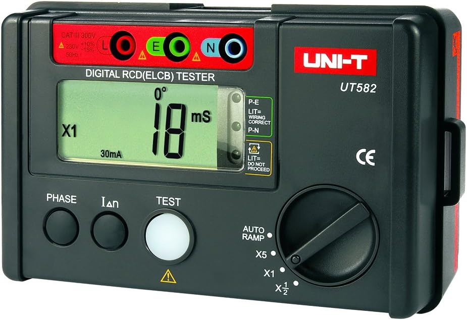 UT582 Digital Multimeter RCD ELCB Tester AUTO RAMP Leakage Circuit Breaker Meter