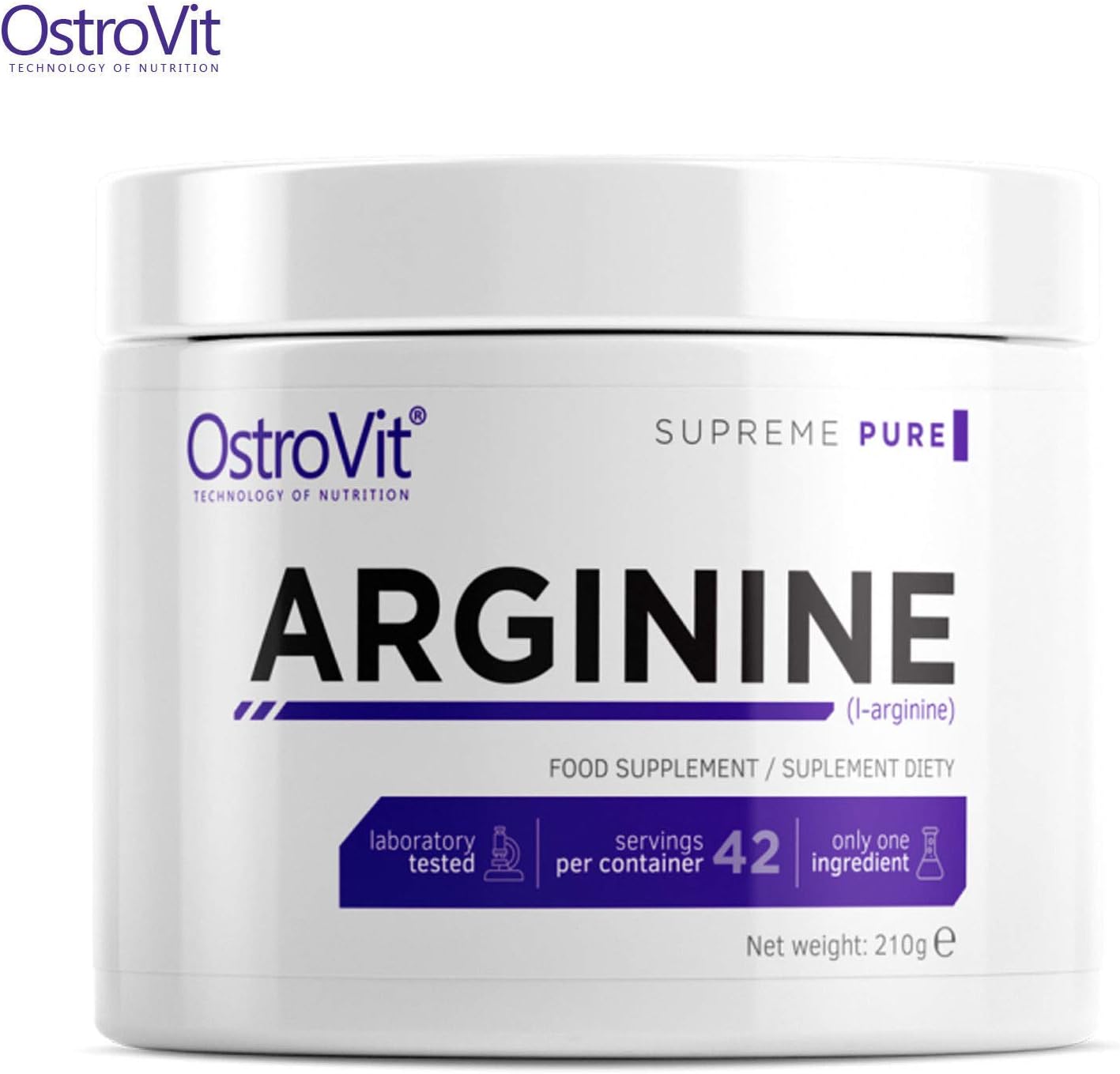 ARGININE 210g - Pure Unflavored | Pharmaceutical Grade | Nitric Oxide NO Booster | Muscle Pump & Growth | L-Arginine Powder