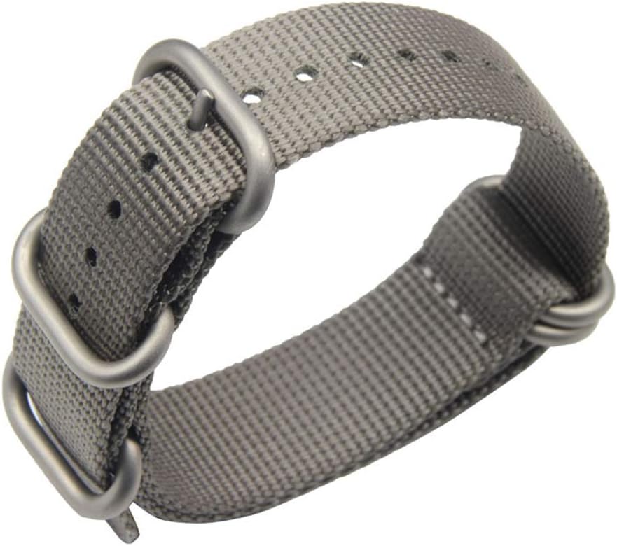 NATO Watch Strap Ballistic Nylon Zulu Style Band with Heavy Duty Brushed Buckle