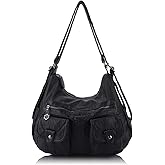 Angel Barcelo Women Multifunctional Soft Leather Handbag Purses Shoulder Hobo Backpack Crossbody Zipper Bag with Pocket