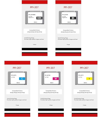 Canon PFI-207BK/M インクカートリッジ 300ml Amazon.com: Canon PFI-207 300ml Ink Tank for Canon iPF680