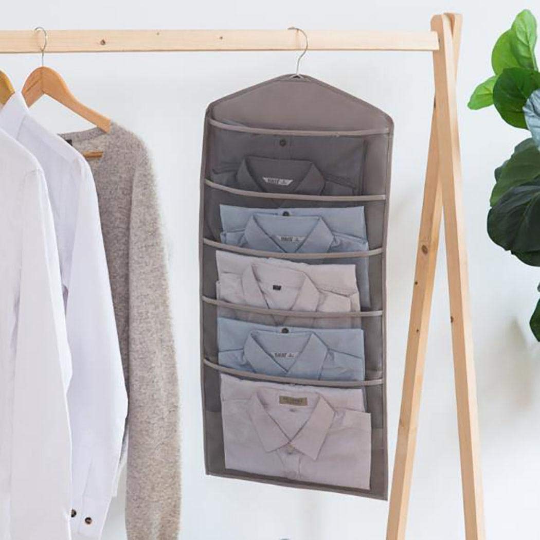 piokikio Space Saver Bags Double Side Closet Hanging Bag Socks Bra Underwear Storage Organizer