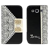 Towallmark(TM)Black Cute Flip Wallet Leather Case Cover for Samsung Galaxy S3 i9300