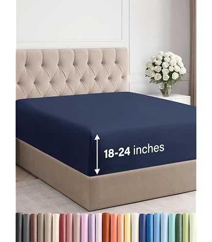 Elegant Comfort Spannbetttuch Für Hohe Matratzen 45-53 Cm – Extra Deep Pocket, 1500 Thread Count, King Single, Silber
