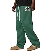 ZAFUL Men's Baggy Casual Pants Letter Graphic Sweapants Drawstring Lounge Straight Leg Track Pants with Pockets(1-Green, M)