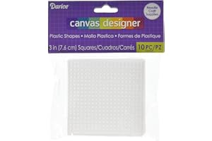Darice 10-Piece Square Plastic Canvas Shape, 3 by 3-Inch, Clear