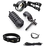 Archery Essential Accessory Upgrade Combo 5-pin Bow Sight, Arrow Rest, Stabilizer, Braided Bow Sling, Peep Sight