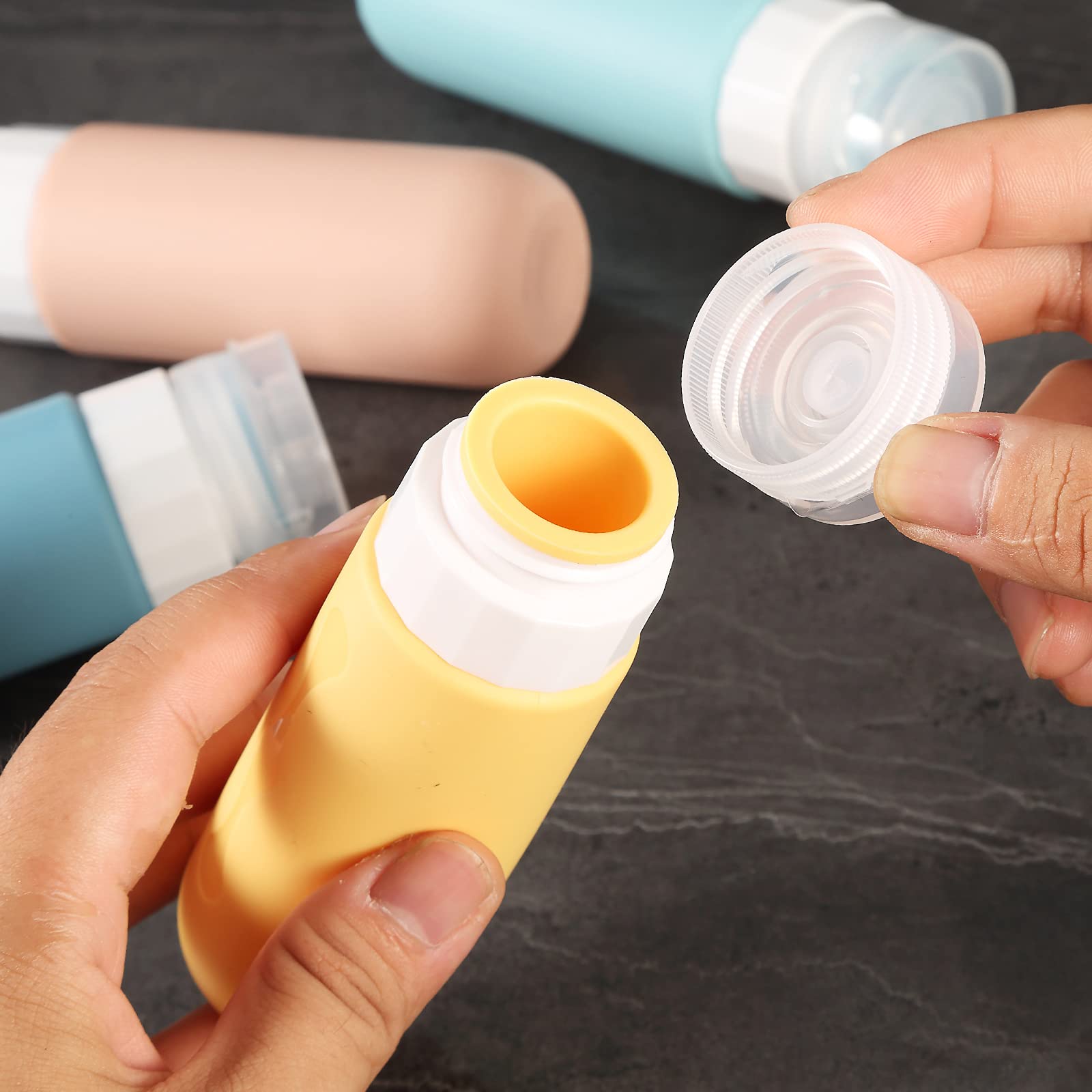 Gemice Travel Bottles for Toiletries, Tsa Approved, Travel Size Containers, BPA Free Leak Proof Tubs Refillable Liquid Accessories for Cometic Shampoo and Lotion Soap