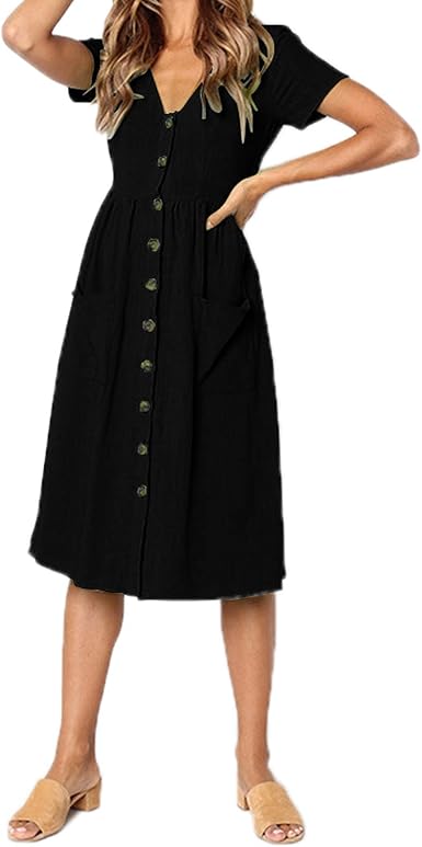 cotton midi shirt dress