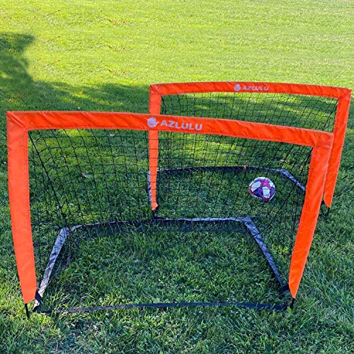 Azlulu Portable Soccer Goal Set 4x3ft Pop Up Soccer Goals for Kids