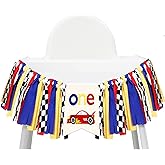 Race Car One High Chair Banner - 1st Birthday Party Decorations, Vintage Race Car Theme, Pre-Strung Highchair Banner for Boys, Cake Smash Photo Props
