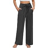 SEMARO Womens Casual Wide Leg Pajama Pants Soft High Waisted Yoga Palazzo Sweatpants Loose Comfy Lounge Pants with Pockets