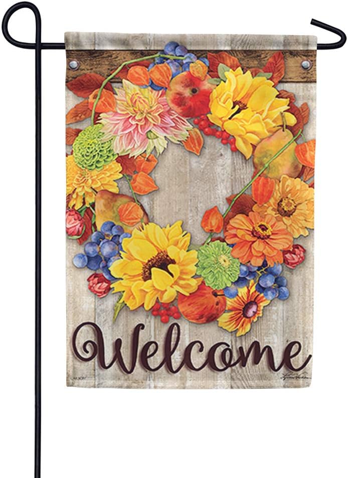 Carson Flag Trends Decorative Fall Garden Flag - Autumn Bounty Wreath Garden Flag - 12.5