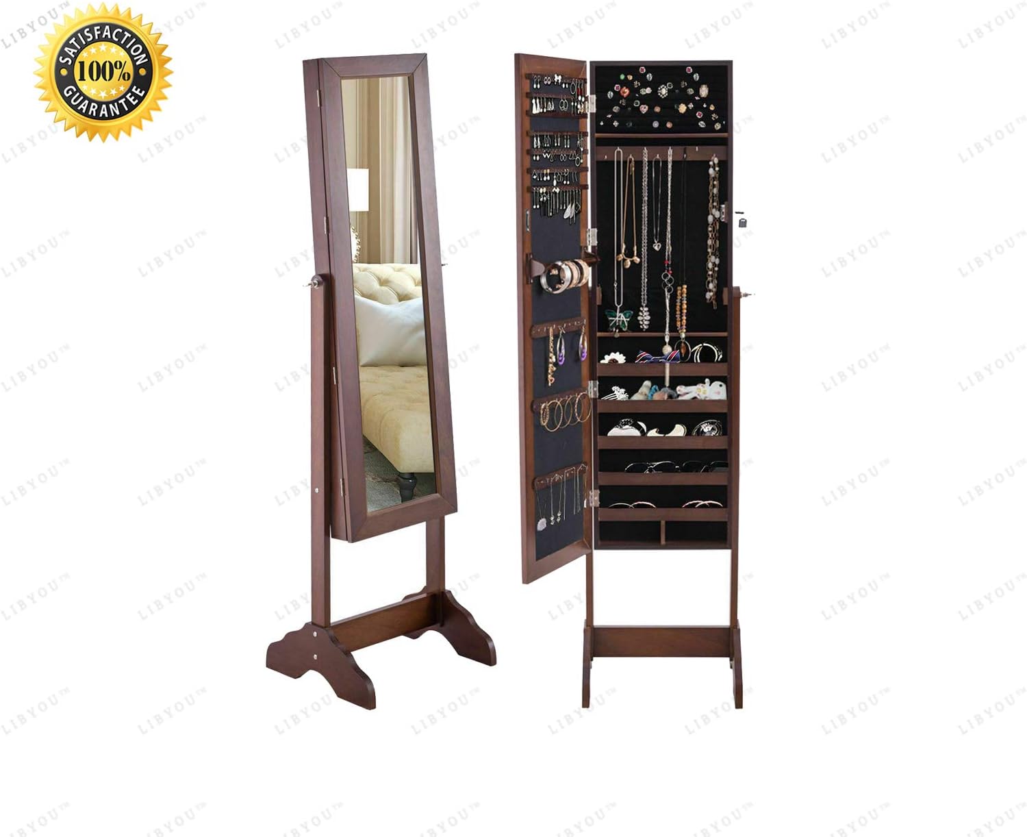 LIBYOU__Joyero con espejo, organizador de almacenamiento de joyas
