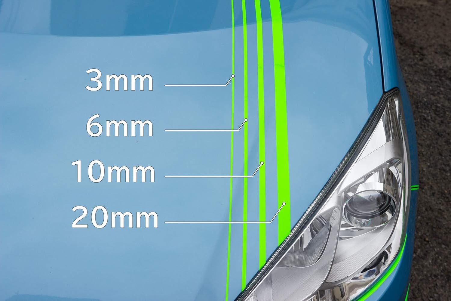 Amazon Mys蛍光テープ グリーン 3mm 8m Mm 23 ステッカー デカール 車 バイク