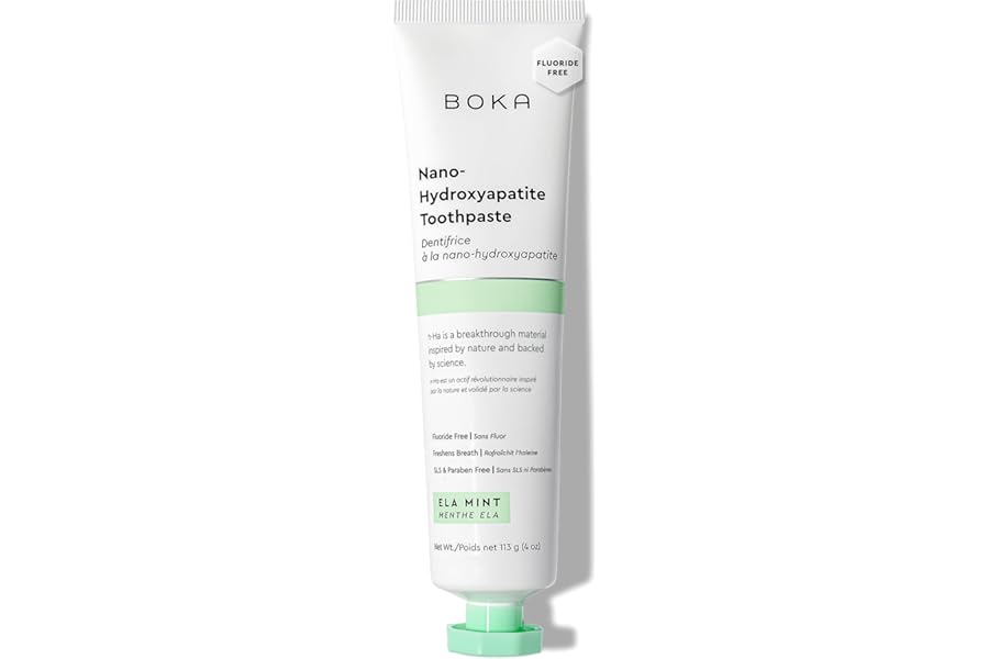 Boka Fluoride Free Toothpaste, Nano Hydroxyapatite Toothpaste, Appropriate for Sensitive Teeth – for Adult, Kids Oral Care – Ela Mint Flavor, 4 Fl Oz 1Pk US Manufactured