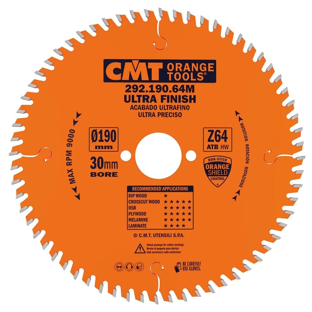 CMT Orange Tools 292,190.64 m-sega Circular 190 x 2.6 x 64 ATB 15 Z 30 Degrees