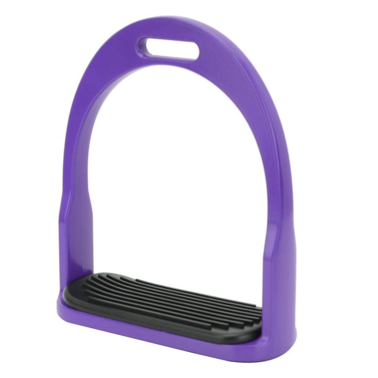 EVTSCAN Horse Saddle, Hand-Polished Aluminum Die Casting Safety Children Stirrups Equestrian Sports Horse Riding Saddle for Kid(purple)