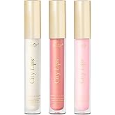 City Beauty City Lips Gold Rush Bundle - Midnight Sparkle 0.16 oz, Sun Diego 0.16 oz, Los Angelips 0.16 oz - Gold Shimmer Plumping Gloss Trio with Hyaluronic Acid & Peptides for Hydrated Lips