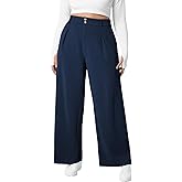 Eytino Womens Plus Size Wide Leg Pants Elastic High Waisted Casual Work Pants Lounge Trousers with Pockets (1X-5X)
