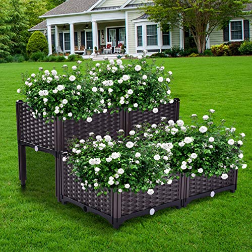 Raised Garden Bed, Set of 4 Planter Box, Raised Garden Bed Planter