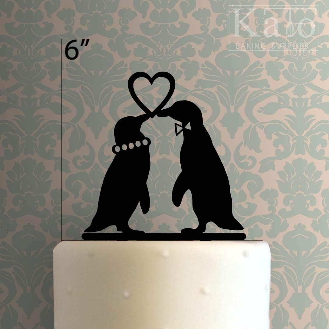 14CareyDai Penguins in Love Wedding Acrylic Cake Topper Unique Wedding Toppers