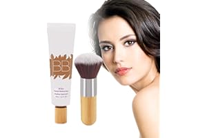 BB Tinted Moisturizer,BB Moisturizer,Full Coverage Foundation,Moisturizing Foundation Cream with Brush, Hydrates & Smooths Yo