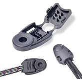 CooBigo 20 Pack Zipper Pull Cord Ends Zipcords Stopper Paracord Parachute Clips Running Shoe lace Elastic Shock Bungee Rope Drawstrings Ends Lock DIY Replacement Plastic Black