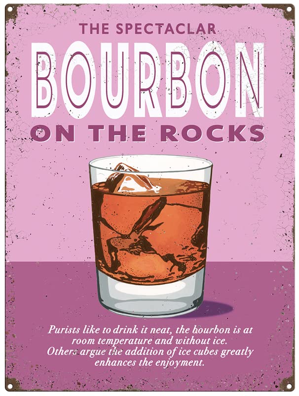 Small (150 x 200mm) Metal Sign - Bourbon on the Rocks