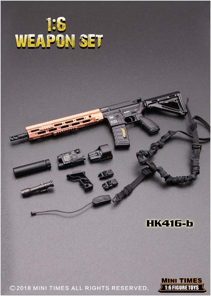 SZDM 1/6 Soldier Weapon Model HK416 Suitable for Dress Up HT VERYCOOL TBLeague Hottoy Phicen (B)