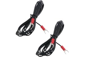 Be In Your Mind 2pcs Phonograph Turntable Ground Wire - 2m HiFi Grounding Earth Wire with 18AWG Cable and 5mm U-Type Connecto