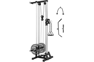 Wall Mounted Cable Crossover Machine for Home Gym, 18-Position Dual Pulley System with LAT Pulldown, Space Saving Strength Eq