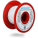 BNTECHGO 20 Gauge Silicone Wire Spool 50 ft White Flexible 20 AWG Stranded Tinned Copper Wire