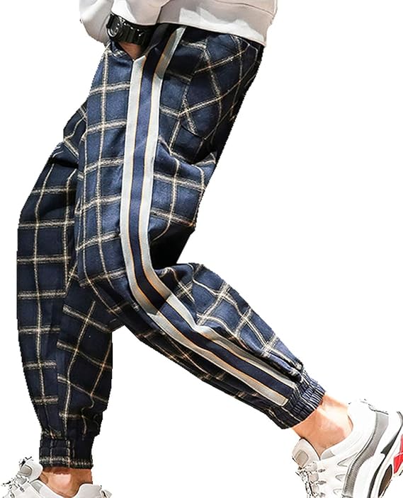 Amazon チェック柄 サイドライン ジョガーパンツ 青 ブルー 緑 グリーン 灰 グレー 赤 レッド Sw A053 1 K7012 メンズ Xxxx Large 4xl ブルー ロングパンツ 通販