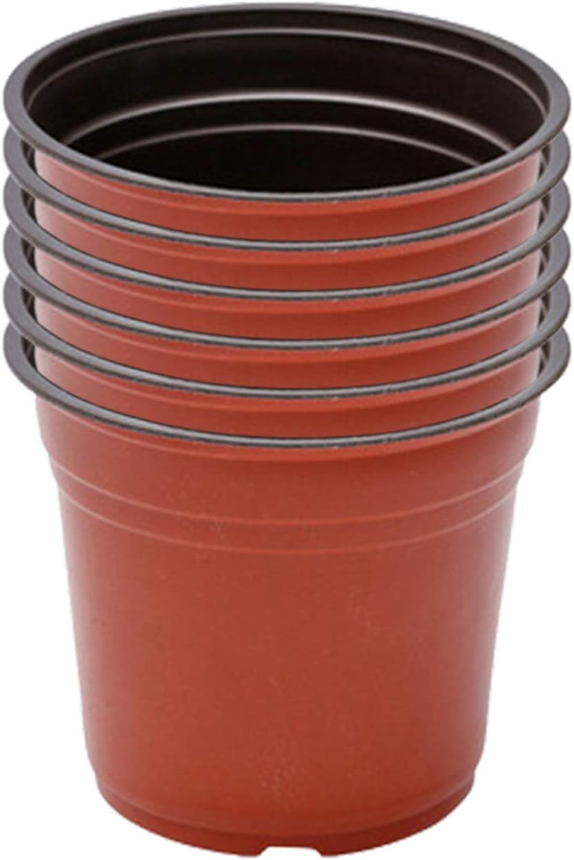 WUHNGD 6Pcs Plastic Nursery Pots,8 Inch Plant Pots, Flower Plant Container Seed Starting Pot