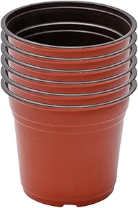 WUHNGD 6Pcs Plastic Nursery Pots,8 Inch Plant Pots, Flower Plant Container Seed Starting Pot