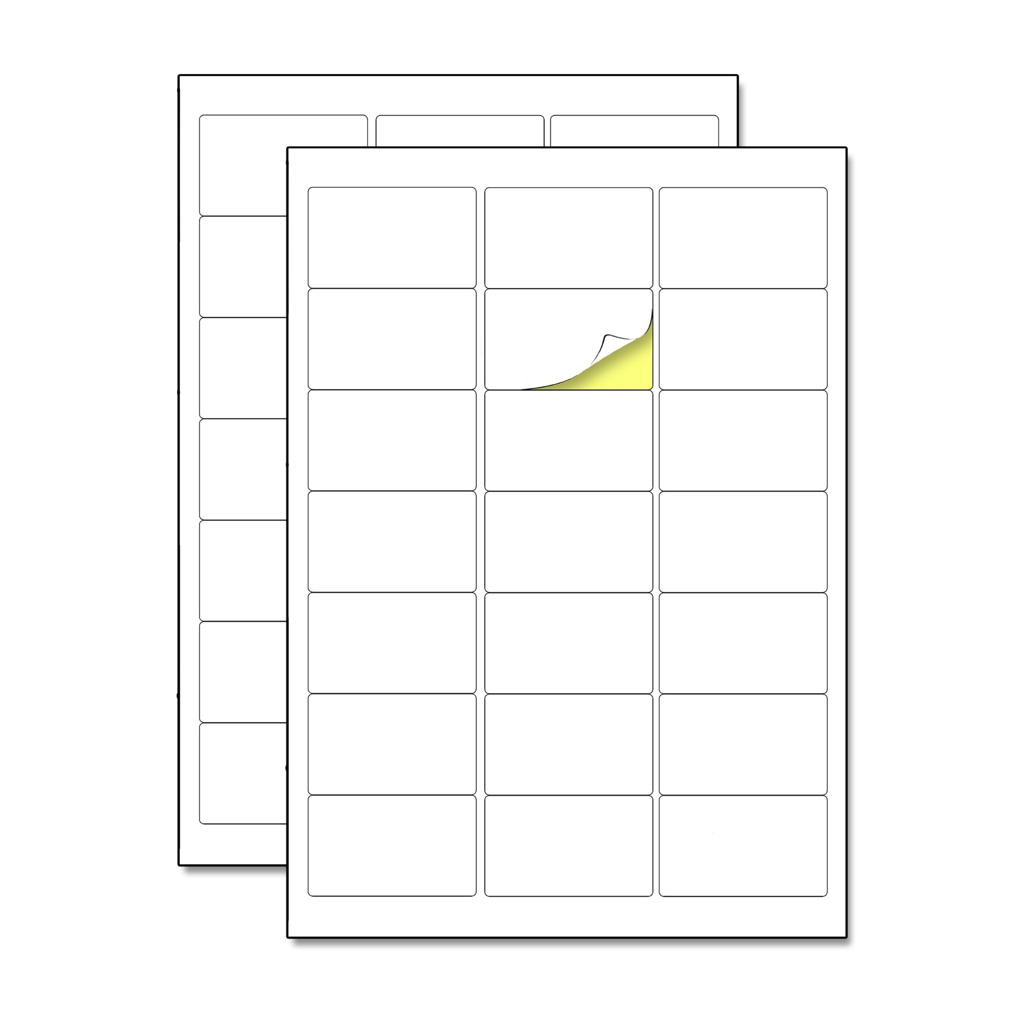 50 Sheets - White Address Labels Stickers, for Laser/Inkjet Printers - 21 per Sheet (A4), 63.5 x 38.1 mm
